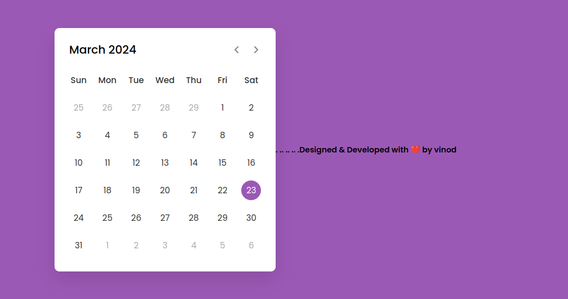 Dynamic Calendar